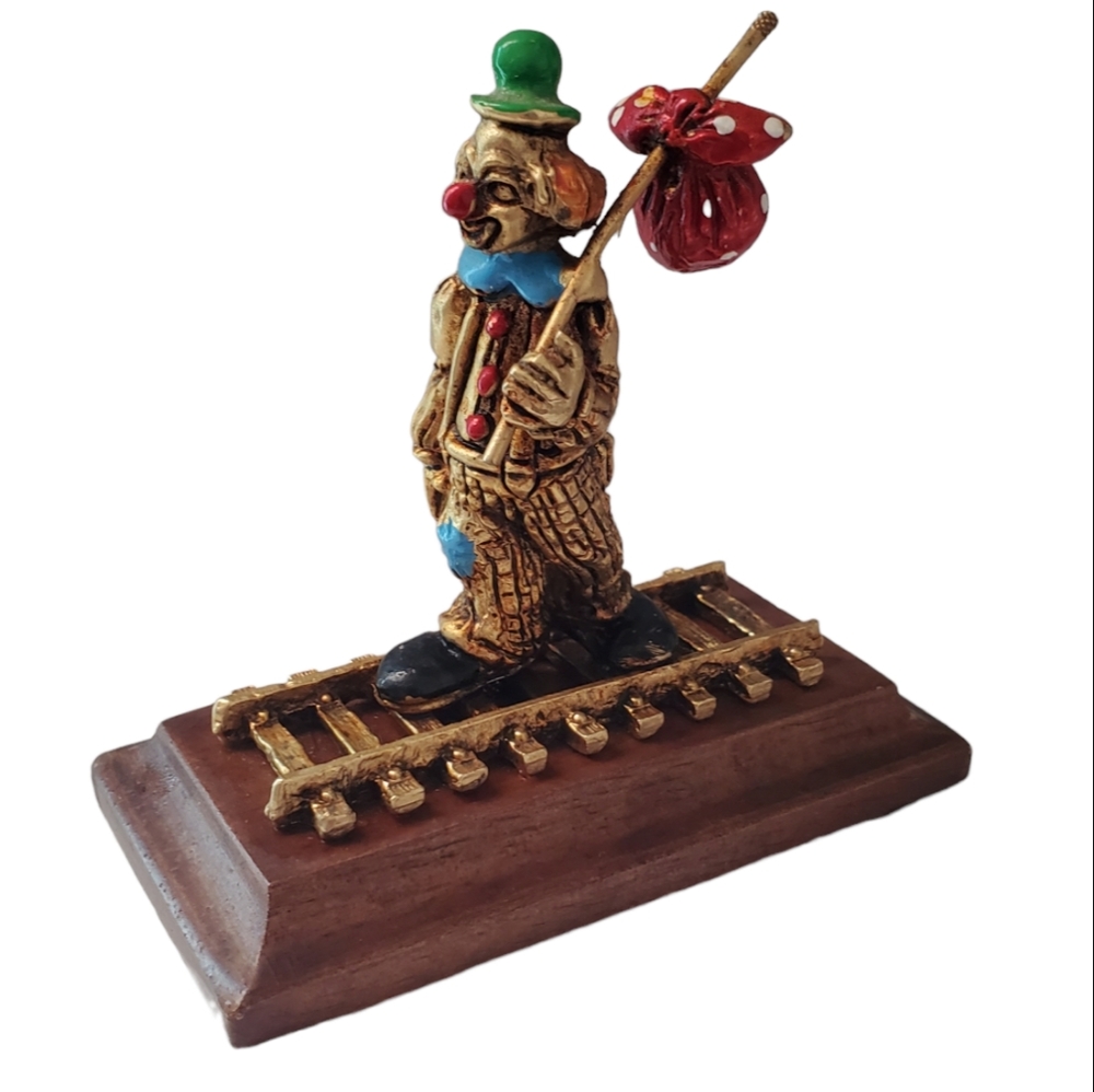 Vintage RARE George Good Clown Figurine Hovo Clown On Train Track